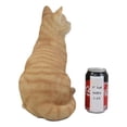 thumbnail image 4 of Statue de Chat Tabby Orange Assis Réaliste 12 Pouces avec Yeux en Verre Décor Animal, 4 of 4