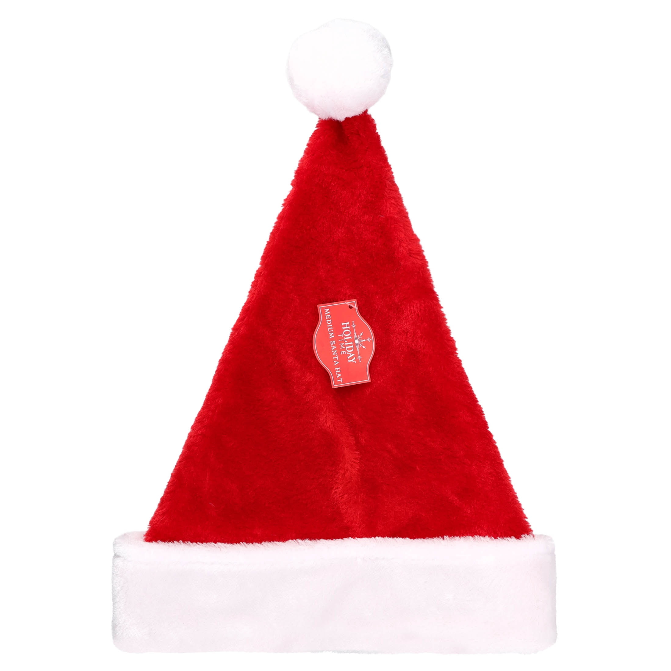 Medium Plush Santa Hat, Red and White, 16", by Holiday Time