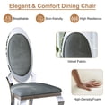 thumbnail image 6 of Luxury Dining Chairs Set of 6, Oval Back Velvet Upholstered Chairs with Stainless Steel Cabriole Legs, Dining Chairs for Kitchen, Living Room, Office, 6 of 7