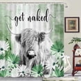 thumbnail image 7 of Sage Green Shower Curtain, Farmhouse Western Cow Grey Shower Curtain Set, Get Naked Highland Cow Waterproof Fabric Shower Curtains For Bathroom -36W x72H inch, 7 of 7