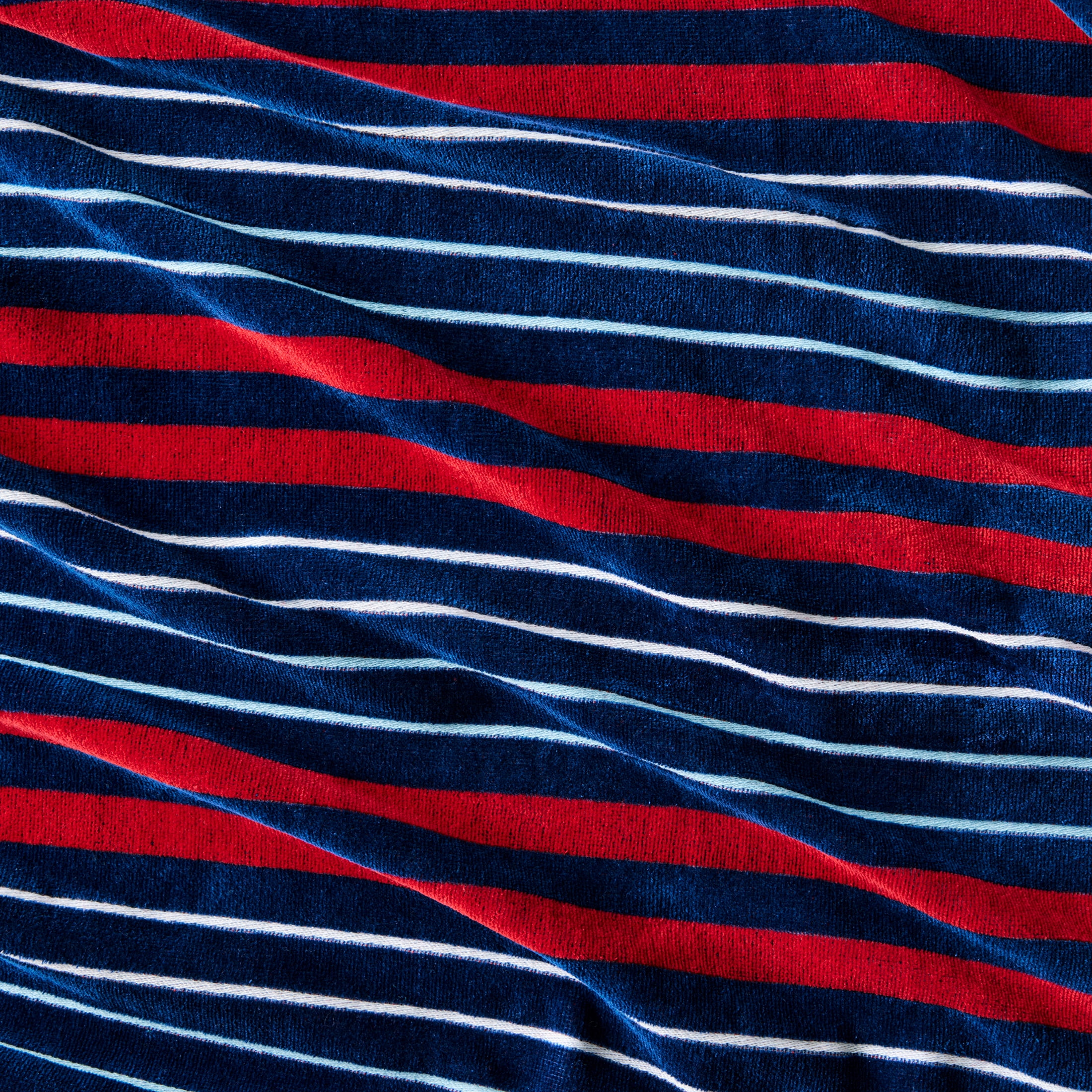 Better Homes & Gardens Coastal Clarence Striped Navy & Red Cotton-Blend Beach Towel