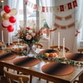 thumbnail image 5 of Orange Black Ombre Round 13 Inch Placemats Set of 6, Modern Gradient Abstract Art HeatResistant Non Slip Place Mats for Dining Table, Wipeable Braided Kitchen Table Mats for Housewarming, 5 of 9