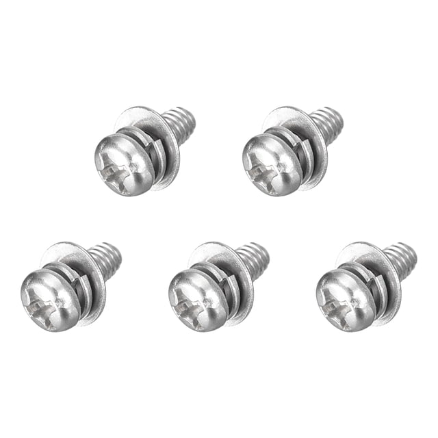 M3 x 5mm Vis de Machine à Casserole en Acier Inoxydable 304 Phillips avec Rondelles à Ressort et Rondelles Simples Lot de 5