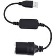 thumbnail image 3 of Convertisseur de Prise USB A Mâle vers Allume-Cigare de Voiture 12 V, 3 of 4