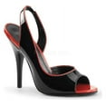 thumbnail image 2 of 5" Tow-Tone Peep Toe Sling Back Sandal - Blk-Red Pat, 6, 2 of 2