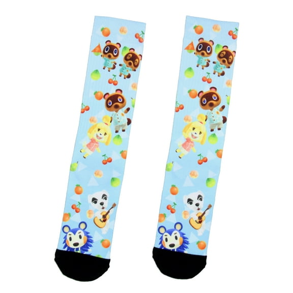 Animal Crossing Men's Allover Character Sublimated Adult Crew Socks 1 Pair