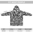 thumbnail image 3 of Zebra Print,Women's Oversized Wearable Blanket Hoodie, Blanket Sweatshirt,Flannel Pullover Blanket, 3 of 9