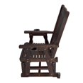 thumbnail image 3 of Innovaze Wooden Patio Glider for One Person with Cup Holder, Heavy Duty 600 lbs,for Outdoor Porch，Deep Brown, 3 of 8