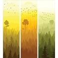 thumbnail image 3 of Forest Duvet Cover Set Twin Size, Vertical Banners with Hills Trees and Birds Views from Rural Countryside, Decorative 2 Piece Bedding Set with 1 Pillow Sham, Green Orange Yellow, by Ambesonne, 3 of 3