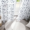 thumbnail image 7 of Deconovo Floral Rod Pocket White Sheer Curtains, Window Sheer Drapes with Embroidered Leaf Pattern - 2 Panels, Each 52x72 in, Navy Blue, 7 of 7