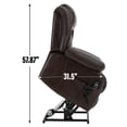 thumbnail image 4 of Newest Dual Motor Infinite Position Up to 350 LBS Electric Medium size Genuine Leather Brown Power Lift Recliner Chair with 8-Point Vibration Massage , Lumbar Heating, 4 of 9