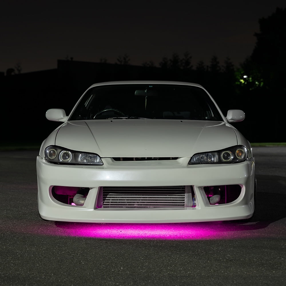 LEDGlow 4pc Pink LED Flexible Slimline Underbody Underglow Lighting Kit