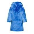 thumbnail image 3 of Peignoir pour Garçons et Filles, Bébé, à Capuche, Col en V, Couleur Unie, 2-12 Ans, Décontracté, Pyjama, Robe de Nuit, 3 of 5