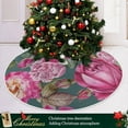 thumbnail image 6 of FMSHPON Watercolor Rose Xmas Christmas Tree Skirt Stand Mat for Holiday Party Decoration Indoor Outdoor 36 inches, 6 of 6
