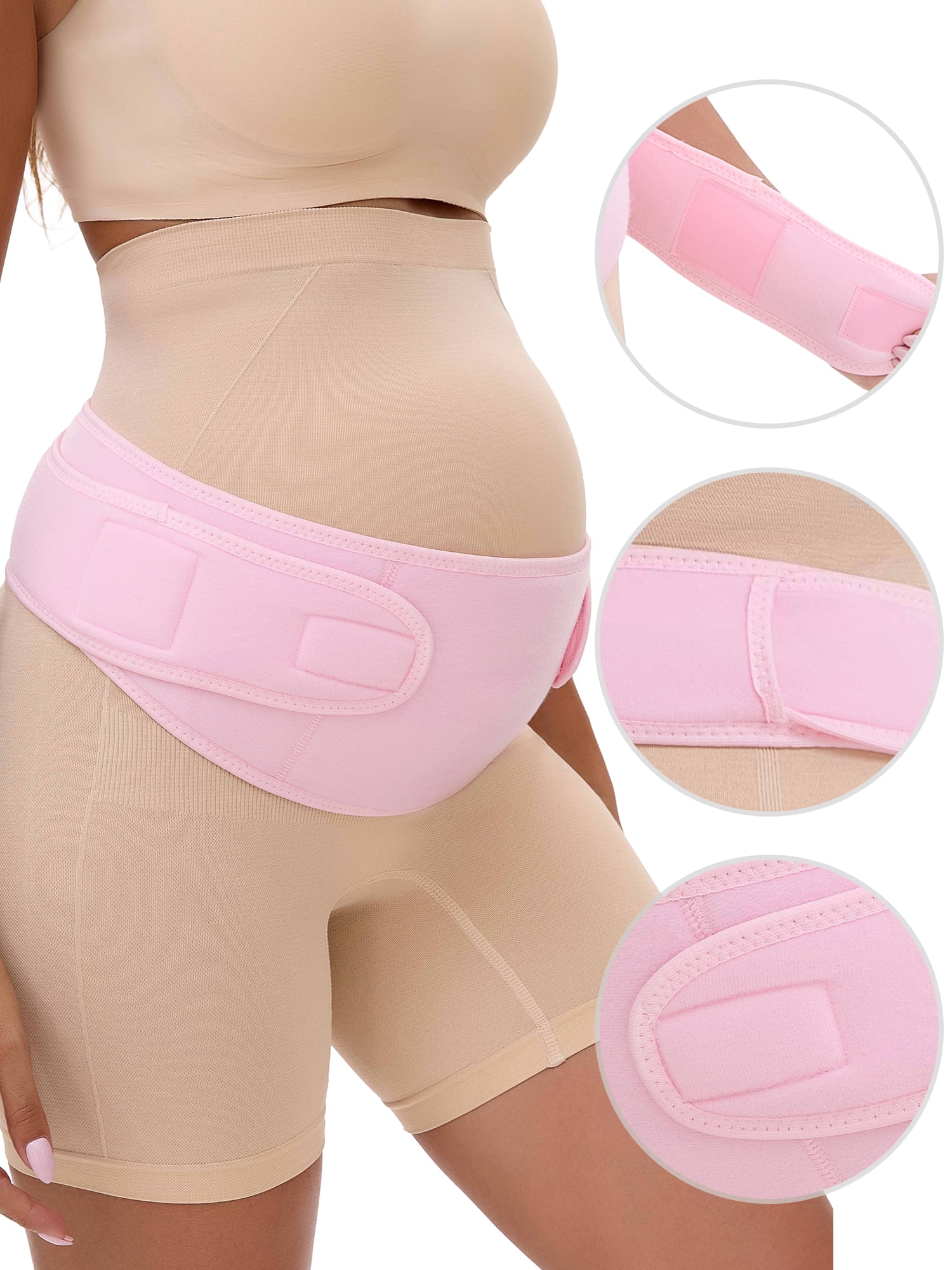 Unique Bargains Maternity Belly Bands Soft and Breathable Pregnancy Support Band XL Pink