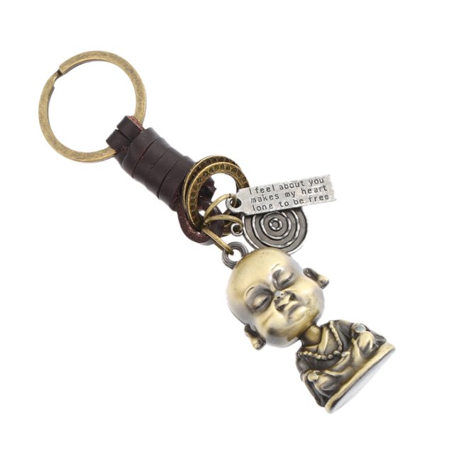 Llavero de Buda, llavero con estatua de Buda, llavero pequeño, llavero pequeño para coche