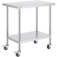 thumbnail image 1 of STAWAY Table de Travail en Acier Inoxydable 24x36 Pouces - Table de Préparation Alimentaire Robuste avec Roues, Hauteur Réglable, Certifiée NSF pour Usage Commercial Cuisine & Restaurant, 1 of 9