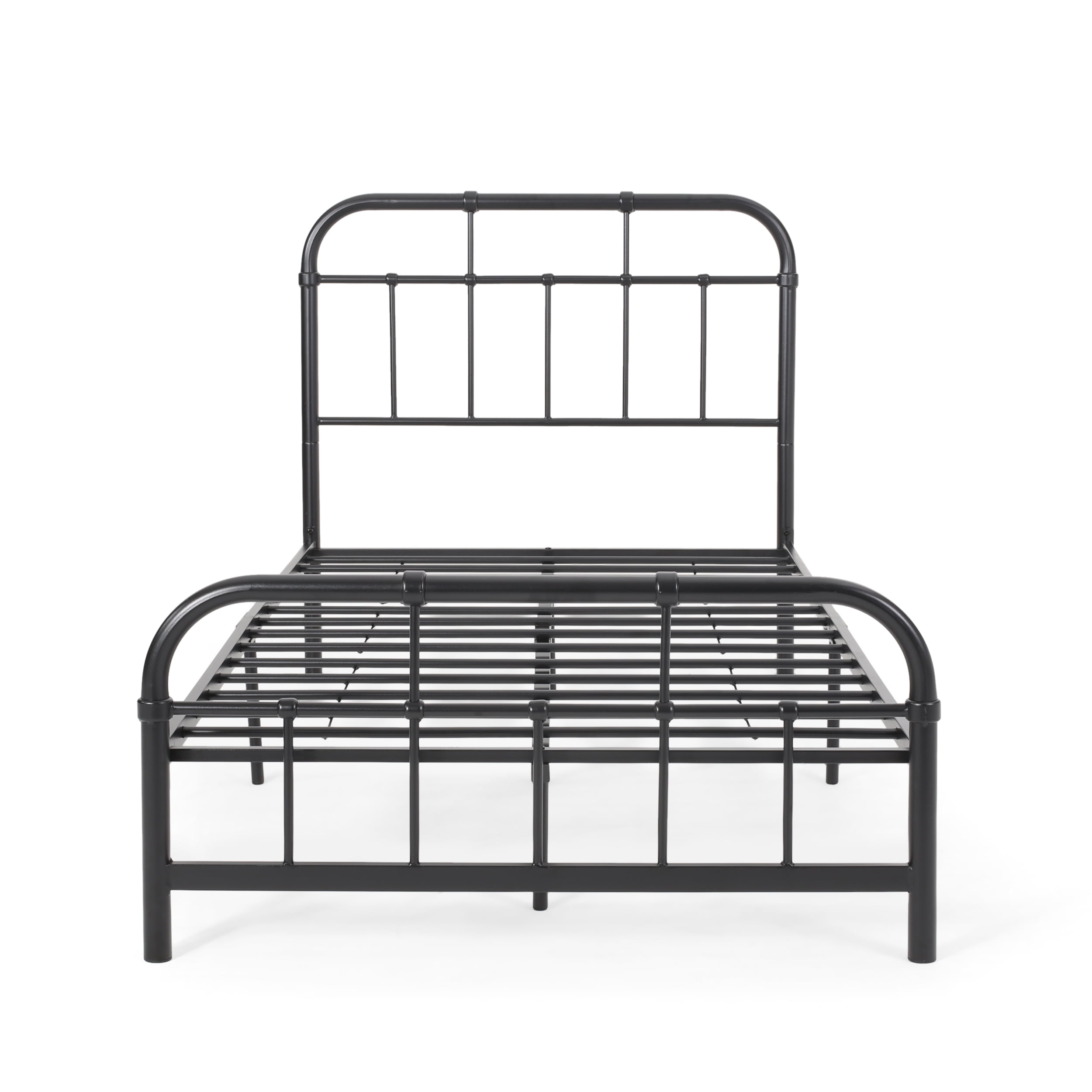 Noble House Khari Industrial TwinSize Iron Minimal Bed Frame, Flat