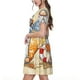 thumbnail image 2 of Fotbe Hello Summer Cute Gnome Vestido Largo de Moda para Mujer, Vestido Tipo Camiseta con Manga Corta y Estilo Casual a Rayas y Bloques de Color, 2 of 6
