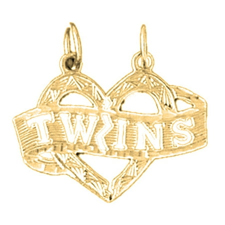 18K Yellow Gold Twins Pendant - 21 mm