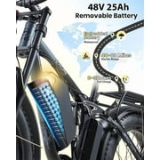 3000W(Peak)28MPH Electric Bike for Teens Adults,24 Fat Tire Off-Road EBike with 48V25AH Battery,Hydraulic Brakes,Electric Mountain Trail for Age 13+UL2849