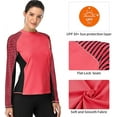thumbnail image 4 of Women's Striped Rash Guard Long Sleeve Swim Shirt UPF 50+ Swimsuit Tops, 4 of 8