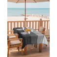 thumbnail image 2 of Outdoor Table Cloth with Umbrella Hole and Zipper, Black Grey Ombre Waterproof Rectangle Tablecloth 54"x80", Farmhouse Vintage Wooden Striped Washable Table Cover for Outside Party Patio Picnic, 2 of 8