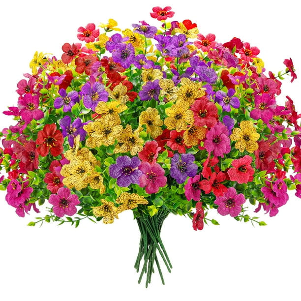 Flores artificiales Der Rose para decoración de exteriores, 12 unidades