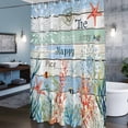 thumbnail image 3 of Summer Coastal Shower Curtains for Bathroom, Ocean Coral Seaweed Washable Fabric Shower Curtain with Hooks Waterproof Bathroom Decor Sets, 48 x 72 Inches, 3 of 9