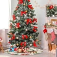 thumbnail image 2 of Yayeee Christmas Tree Skirt 35 inches for Xmas Tree Holiday Party Decoration, Red Christmas Poinsettia, 2 of 6