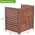 thumbnail image 4 of 3 Panels Air Conditioner Fence Screen Outdoor, Wood Cedar Privacy Fence to Hide AC & Trash Enclosure, 32" W x 38" H,Brown, 4 of 7