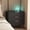 Black, variant on DRNANLIT Black Nightstand with Charging Station & Voice-Controlled Night Light, USB Ports AC Outlet, Storage Cabinet for Bedroom