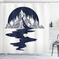 thumbnail image 1 of Ambesonne Blue and White Shower Curtain, Mountain River, 69"Wx70"L, Dark Blue and White, 1 of 3