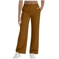 thumbnail image 3 of ZyeKqe Womens Sweatpants Casual Drawstring Elastic Waisted Wide Leg Pants Fall Solid Color Thin Workout Trousers, 3 of 7