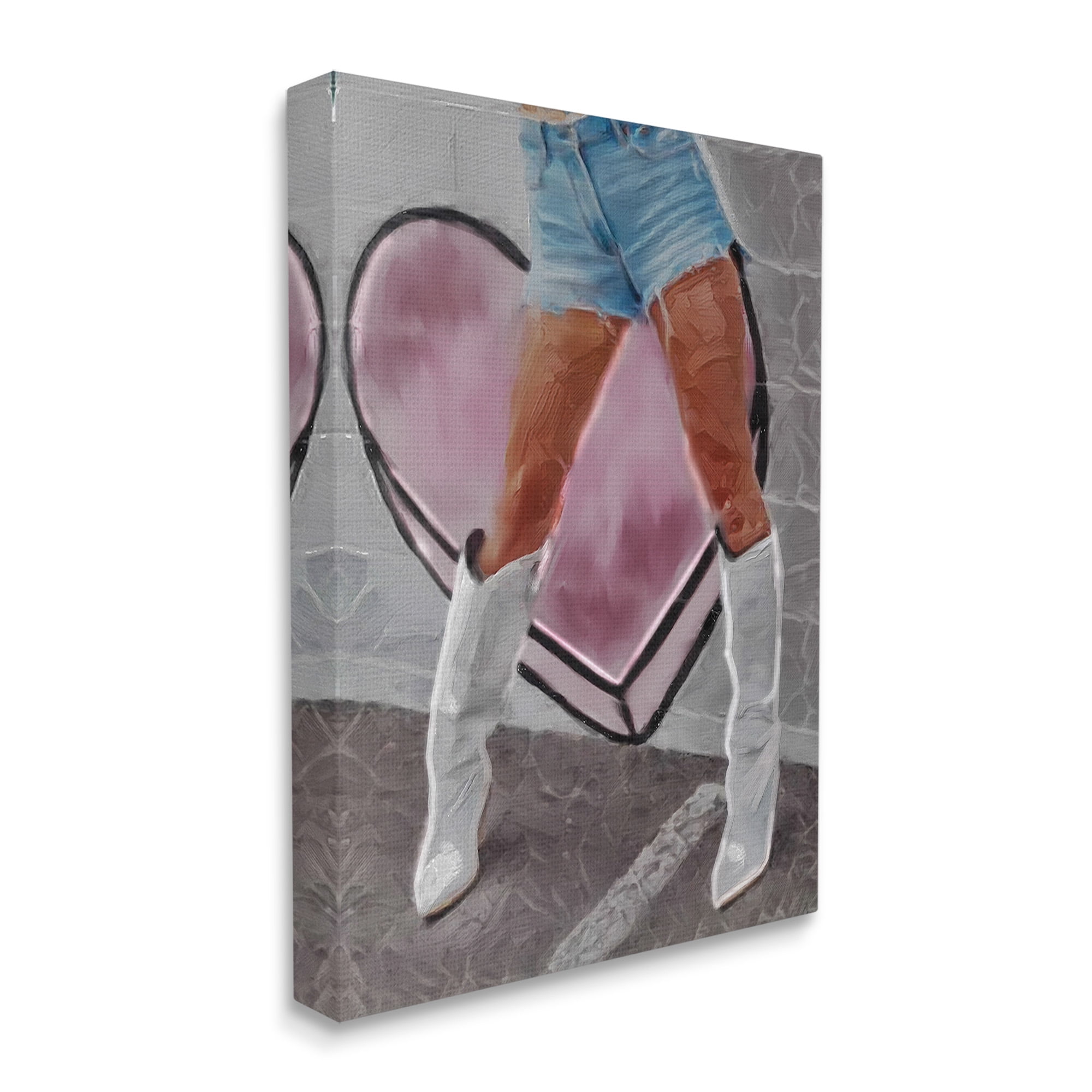 Stupell Industries Chic Cowgirl & Heart Beauty & Fashion Painting Gallery Wrapped Canvas Art Print Wall Art, 36 x 48