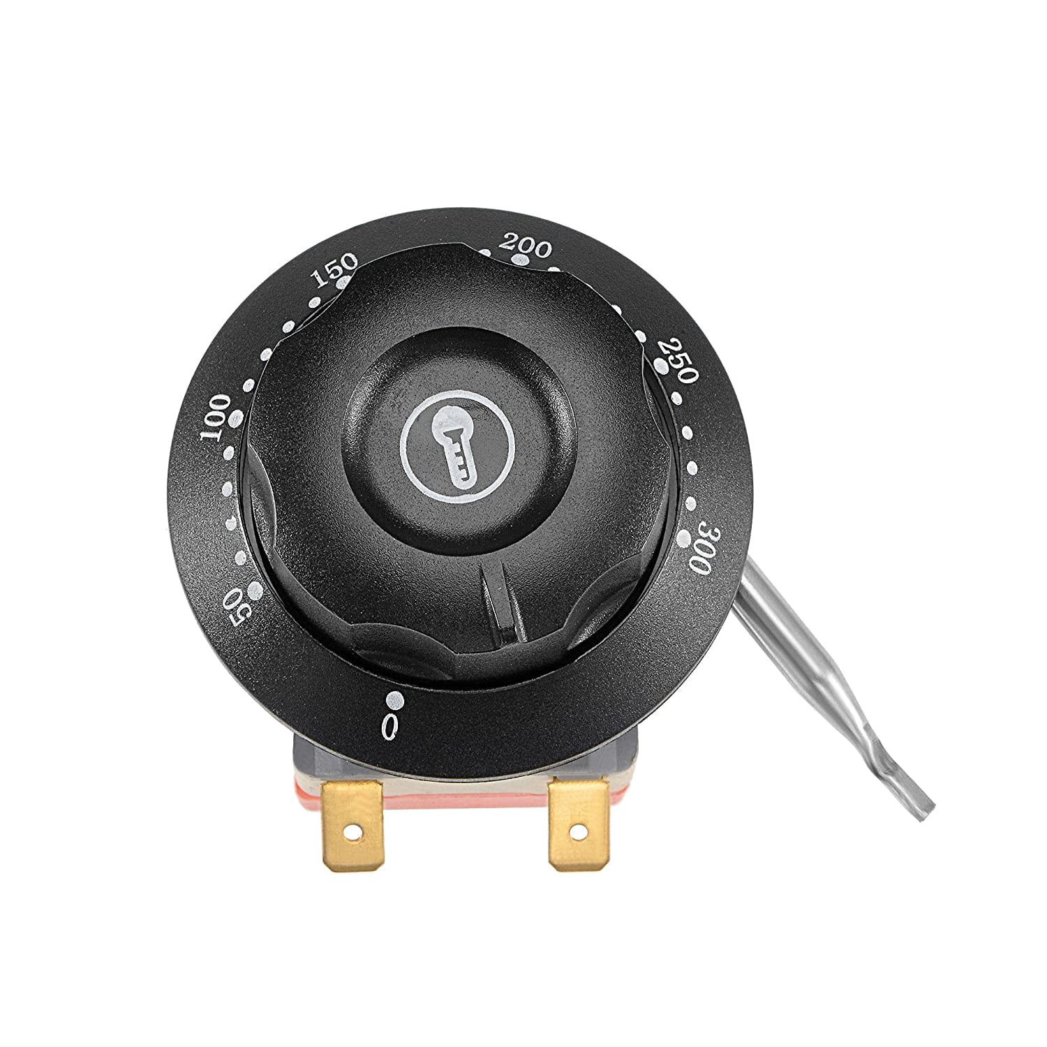 2501650-300 Temperature Control Switch Capillary Thermostat for Oven Refrigerator Heater, 0.7 Meter, with 2 Screws and 2 Compression Terminals