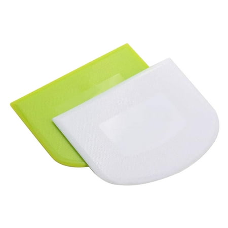 

2pcs Baking Cream Icing Scraper Cake Dough Fudge Cheese PE Scraper Non-stick Spatula Baking Tool