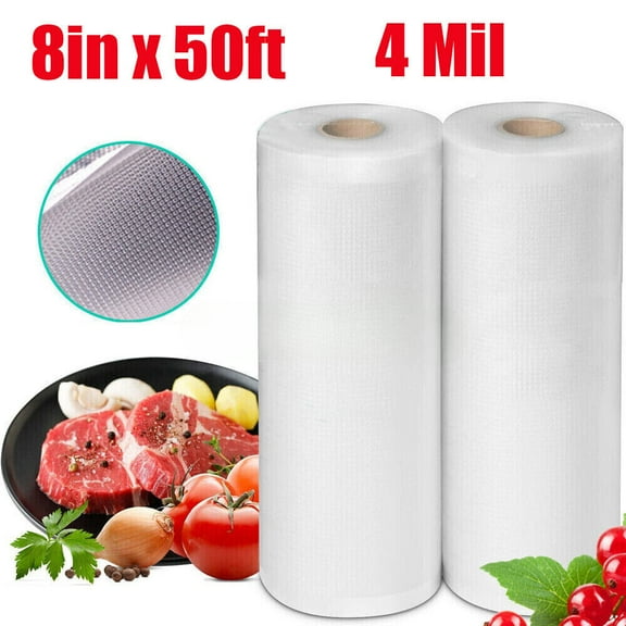 1-10 Rolls 8"x50' Vacuum Sealer Bags for Food Saver Embossed Bags 4 Mil 50 Feet, BPA-Free Plastic