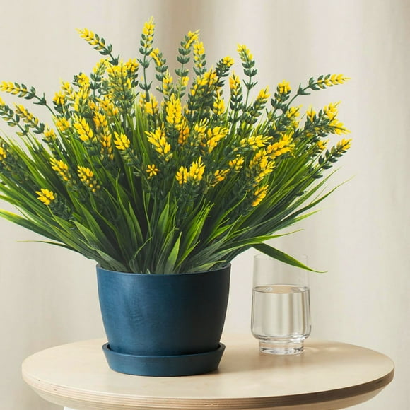 Artificial Outdoor Flowers Lavender Greenery Plants With Flowers For Pot Decor For Window Garden Patio Hanging Planter Front Porch