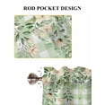 thumbnail image 6 of Watercolor Floral Living Room Curtains 2 Panel, Spring Flowers Leaves Botanical Green Plaid Cafe Window Treatment, Extra Long Farmhouse Bedroom Bathroom Kitchen Curtains Drapes 104"x72", 6 of 6