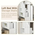 thumbnail image 3 of Duxelifin Twin Loft Bed with Desk and Stairs, Wooden Loft Bed with Storage Drawers & Wardrobe, High Loft Bed Frame for Adults, Teens- White, 3 of 7