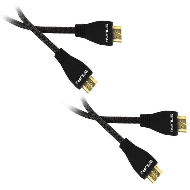 Nyrius Câble HDMI Haute Vitesse (6 Pieds) Prend en Charge le Retour 3D, Ethernet et Audio - 2 Pack