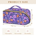 thumbnail image 4 of FORMRS Makeup Bag Travel Cosmetic Organizer for Women Fold Flat Zipper Pouch with Handle, Purple Wildflowers Pattern, 4 of 8