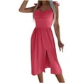 thumbnail image 1 of Birdeem Robe à Bretelles pour Femmes avec Fente à la Taille Robe à Bretelles à Col en V, 1 of 6