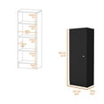 thumbnail image 3 of Knubmt Single Door Kitchen Pantry Cabinet with 4 Shelves, Wood Storage Cabinet for Home, Living Room, Kitchen, 3 of 7