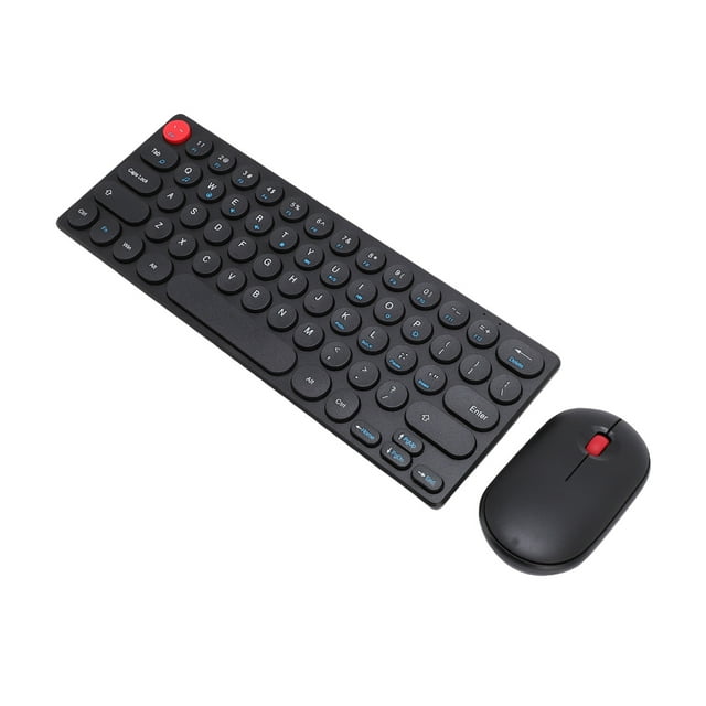 64 Key Retro Keyboard Mouse Combo, Auto Sleep Wireless Keyboard 1200dpi Mouse with Receiver, Full Size Keyboard Mouse Combo for Wins 7/8/10/11, for Laptop Desktop PC