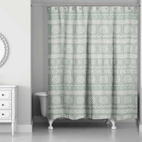 Creative Products Sage Mudcloth 71x74 Shower Curtain