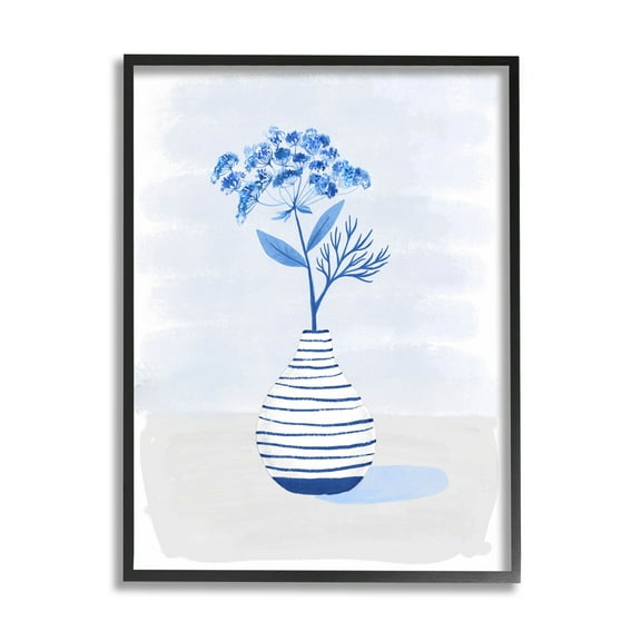 Contemporary Herb Sprig Flower Botanical & Floral Graphic Art Black Framed Art Print Wall Art