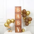 thumbnail image 2 of Efavormart 4 Pack | Wood Grain Brown Gender Neutral DIY Prop Balloon Boxes, Boho Design Baby Shower Party Decorations, 2 of 11