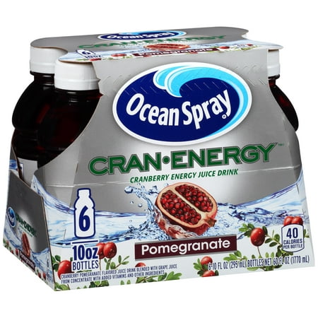 (4 Pack) Ocean Spray Cran-Energy Juice, Pomegranate, 10 Fl Oz, 6
